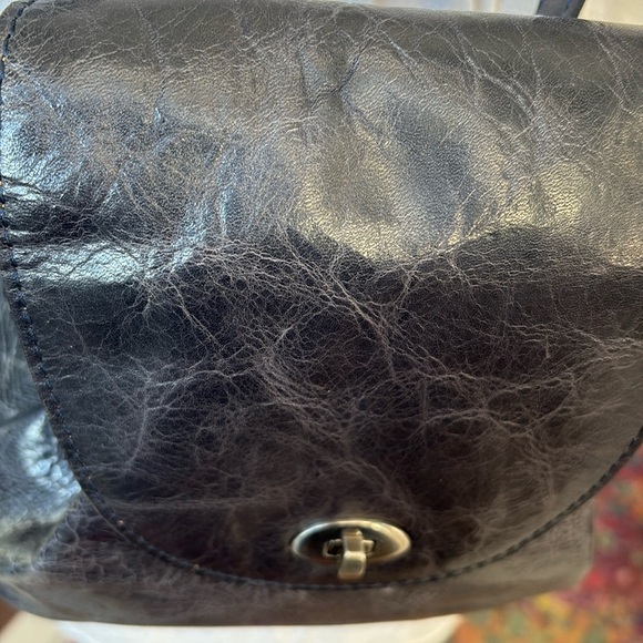 Patricia Nash  backpack  knapsack  mini backpack crinkle, leather charcoal gray - Picture 4 of 15